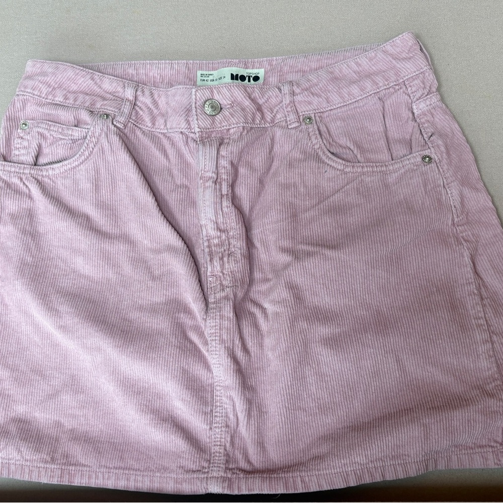 Top Shop Pink Corduroy Skirt